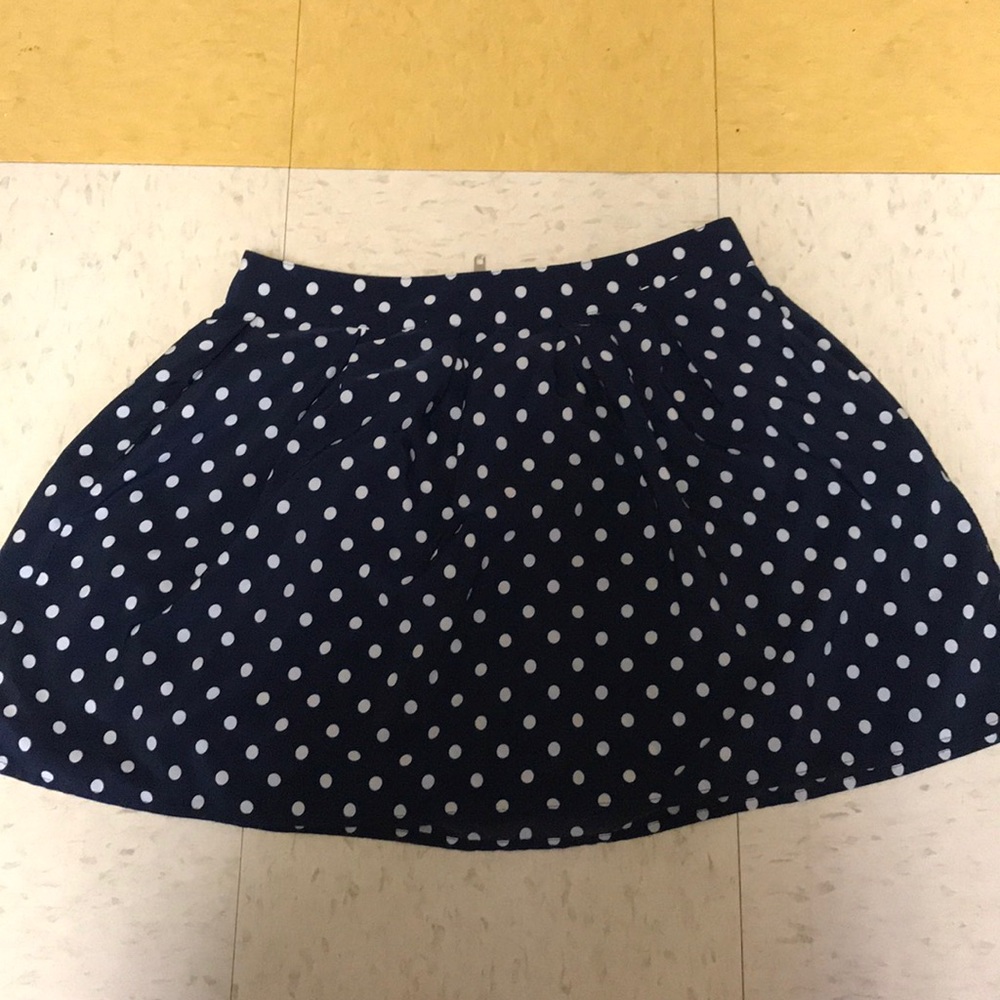 Aeropostale Blue and White Polka-dot Skirt